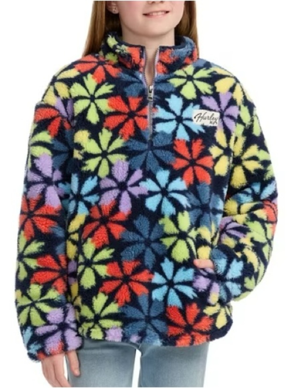 Hurley • Floral Sherpa Pullover Sweatshirt